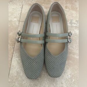 Dolce Vita Light Sage Perforated Double-Strap Flats
